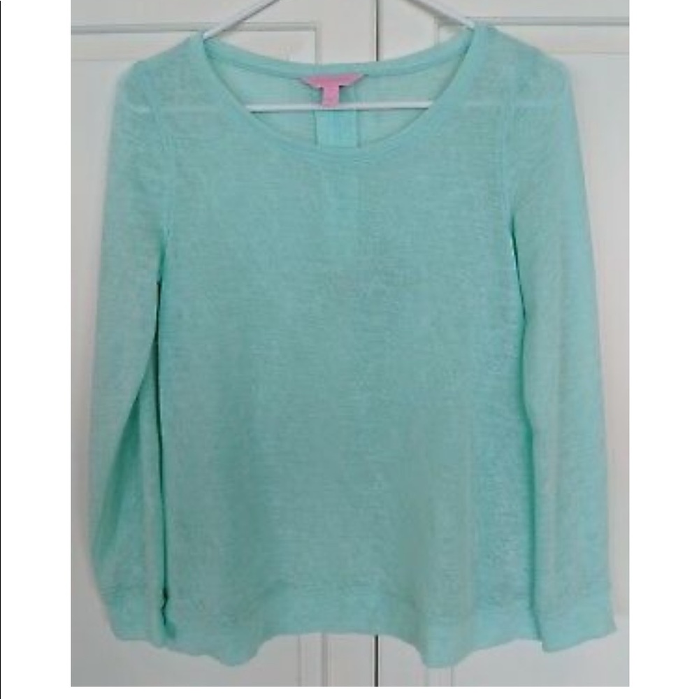 Lilly Pulitzer Mint Green Knit Crew Neck Sweater